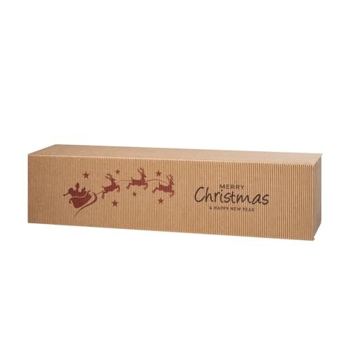 Weihnachtliche Verpackung mit Motiv - Amsterdam Santa Flaschenschachtel für 1 Flaschen, 10 Stk, 380 x 85 x 93 mm von EPVerpackungen