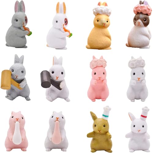 12 Stücke Osterhasen Figuren,Miniatur Kaninchen Figur,Harz Hase Kuchen Topper,Osterdekoration Kleines Geschenk für Kinder Feengarten Landschaft Bonsai Frühling Deko Gastgeschenke Party 12 Stücke Osterhasen Figuren,Miniatur Kaninchen Figur,Harz Hase Kuchen Topper,Osterdekoration Kleines Geschenk für Kinder Feengarten Landschaft Bonsai Frühling Deko Gastgeschenke Party von EPXOIQC