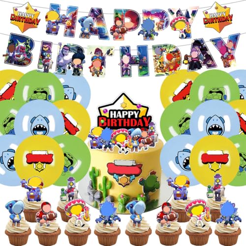 32 Piece Wilderness Sterne Geburtstag Dekoration Set Wilderness Schlägerei Ballons enthält Happy Birthday Banner Kampfspiel Cake Toppers für Geburtstag Dekorationen Set 32 Piece Wilderness Sterne Geburtstag Dekoration Set Wilderness Schlägerei Ballons enthält Happy Birthday Banner Kampfspiel Cake Toppers für Geburtstag Dekorationen Set von EPXOIQC