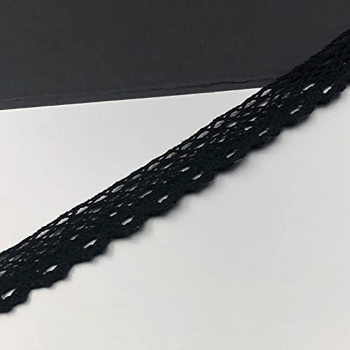 Spitzenband, dekoratives Spitzenband, 10 Yards × 3 cm Spitzenband, Vintage Spitzenbesatz, Baumwoll-Dekoband, Spitzenstoff, Spitzenbesatz(Black,50 yards) von EQEQE