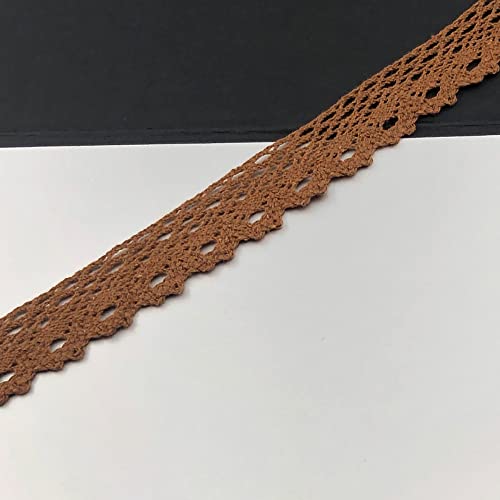 Spitzenband, dekoratives Spitzenband, 10 Yards × 3 cm Spitzenband, Vintage Spitzenbesatz, Baumwoll-Dekoband, Spitzenstoff, Spitzenbesatz(Coffee Colour,30 yards) von EQEQE