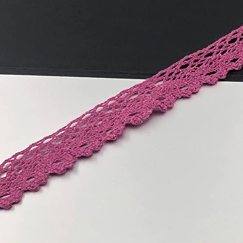 Spitzenband, dekoratives Spitzenband, 10 Yards × 3 cm Spitzenband, Vintage Spitzenbesatz, Baumwoll-Dekoband, Spitzenstoff, Spitzenbesatz(Pink red,50 yards) von EQEQE