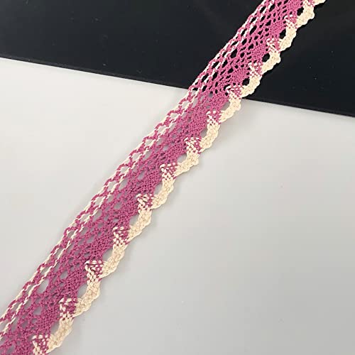 Spitzenband, dekoratives Spitzenband, 10 Yards × 3 cm Spitzenband, Vintage Spitzenbesatz, Baumwoll-Dekoband, Spitzenstoff, Spitzenbesatz(Rose Red,50 yards) von EQEQE