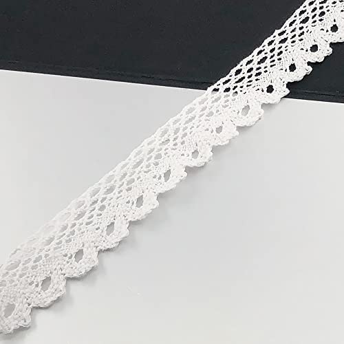 Spitzenband, dekoratives Spitzenband, 10 Yards × 3 cm Spitzenband, Vintage Spitzenbesatz, Baumwoll-Dekoband, Spitzenstoff, Spitzenbesatz(White,30 yards) von EQEQE