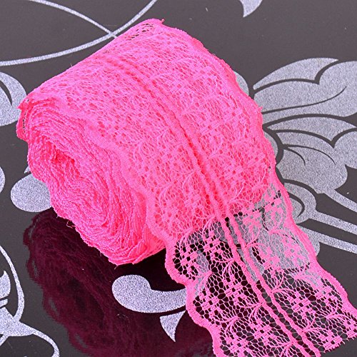 Spitzenband,Deko Spitzenband,10m Spitzenborte Stoff Spitzenband Spitzenbordüre Geschenkband Dekoband Spitzenbesatz Verpackung(Rose,10 metres) von EQEQE