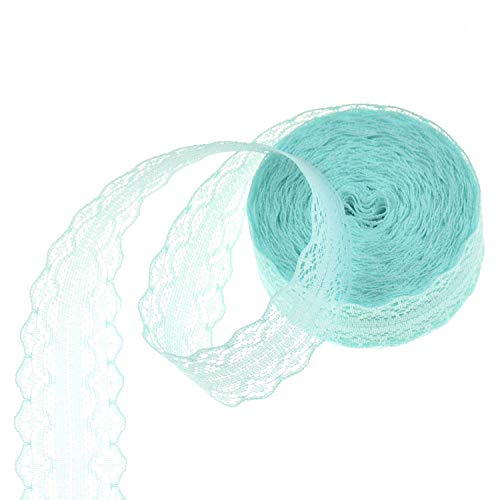 Spitzenband,Deko Spitzenband,10m unelastisch Spitzenborte Stoff Spitzenband Spitzenbordüre Geschenkband Spitzenbesatz Meterware(Green,10 metres) von EQEQE