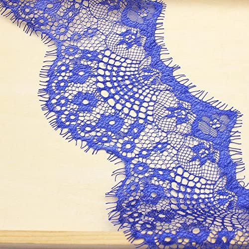 Spitzenband,Deko-Spitzenband,3 Yards 9,5 cm Elastizität Spitzenband Vintage Spitzenbesatz Spitzenbordüre Dekoband Spitzenstoff Spitzenbesatz(Blue,Pack of 2) von EQEQE