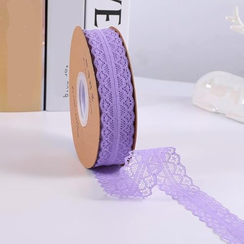 Spitzenband,Deko-Spitzenband,45m 3cm breites Spitzenband, Spitzenborte, Spitzenbesatz, Dekoband, Spitzenstoff for Nähen(Purple) von EQEQE