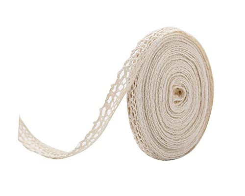 Spitzenband,Deko-Spitzenband,Vintage Spitzenband, 30 m Baumwoll-Spitzenbesatz, Häkelspitzenbesatz, Deko-Spitzenband, Spitzenstoff, weiß, 2 cm(Style D (1 cm),10 metres) von EQEQE
