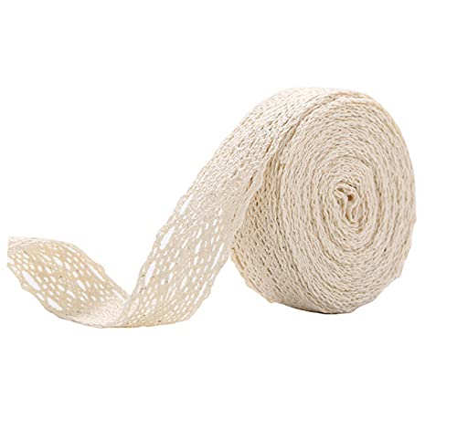 Spitzenband,Deko-Spitzenband,Vintage Spitzenband, 30 m Baumwoll-Spitzenbesatz, Häkelspitzenbesatz, Deko-Spitzenband, Spitzenstoff, weiß, 2 cm(Style F (2.8 cm),10 metres) von EQEQE