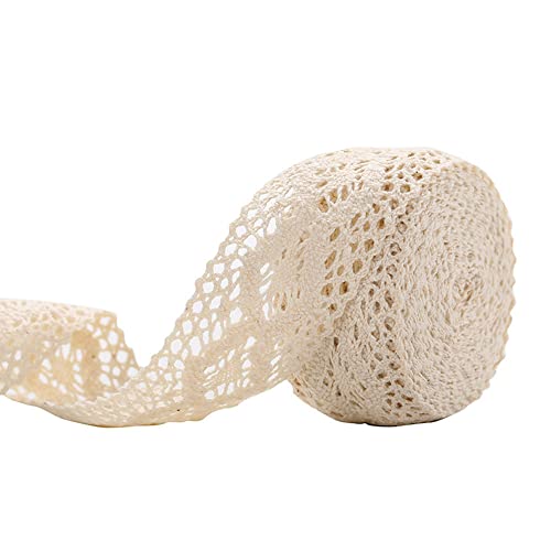 Spitzenband,Deko-Spitzenband,Vintage Spitzenband, 30 m Baumwoll-Spitzenbesatz, Häkelspitzenbesatz, Deko-Spitzenband, Spitzenstoff, weiß, 2 cm(Style G (4 cm),10 metres) von EQEQE