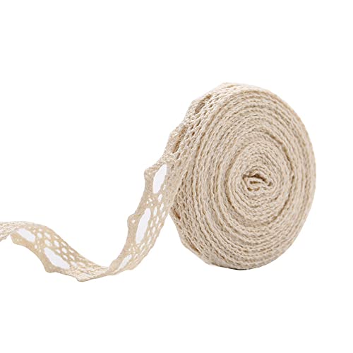 Spitzenband,Deko-Spitzenband,Vintage Spitzenband, 30 m Baumwoll-Spitzenbesatz, Häkelspitzenbesatz, Deko-Spitzenband, Spitzenstoff, weiß, 2 cm(Style H (1.2 cm),20 metres) von EQEQE