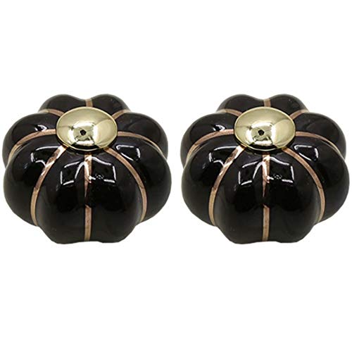 EQGNTS Vintage-Schrankknöpfe, 2 Stück Möbelgriff Moderne Küchen- und Büroschranktürknöpfe, Keramikgriff Schranktürgriff/Knöpfe Möbelbeschlaggriffe(Black) von EQGNTS