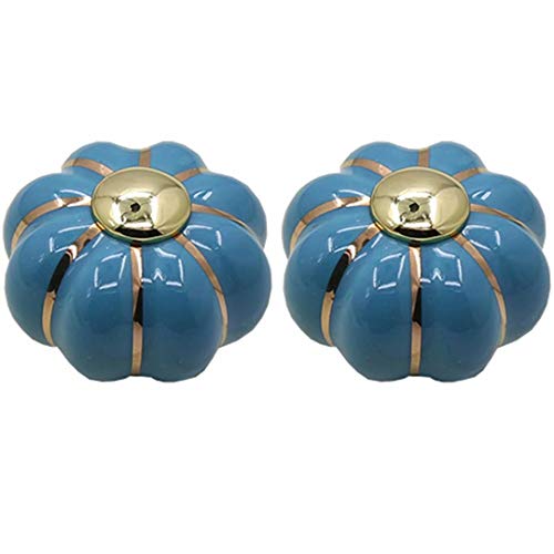 EQGNTS Vintage-Schrankknöpfe, 2 Stück Möbelgriff Moderne Küchen- und Büroschranktürknöpfe, Keramikgriff Schranktürgriff/Knöpfe Möbelbeschlaggriffe(Blue) von EQGNTS