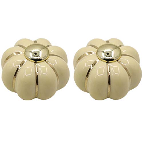 EQGNTS Vintage-Schrankknöpfe, 2 Stück Möbelgriff Moderne Küchen- und Büroschranktürknöpfe, Keramikgriff Schranktürgriff/Knöpfe Möbelbeschlaggriffe(Ivory White) von EQGNTS