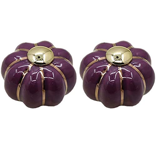 EQGNTS Vintage-Schrankknöpfe, 2 Stück Möbelgriff Moderne Küchen- und Büroschranktürknöpfe, Keramikgriff Schranktürgriff/Knöpfe Möbelbeschlaggriffe(Purple) von EQGNTS