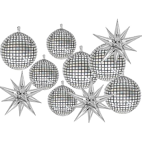 4D Disco folien luftballons 10 Pcs Set, 4-teilige 22-Zoll-aufblasbare Disco-Ballons 3-teilige 18-Zoll-Folie-Disco-Ballons und 3-teilige silberne Stern-Ballons Deko für 70s80s90s Disco-Party Hochzeit 4D Disco folien luftballons 10 Pcs Set, 4-teilige 22-Zoll-aufblasbare Disco-Ballons 3-teilige 18-Zoll-Folie-Disco-Ballons und 3-teilige silberne Stern-Ballons Deko für 70s80s90s Disco-Party Hochzeit von EQLEF