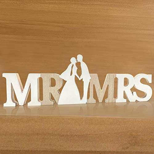 Holzbuchstabe Mr & Mrs, Schriftzug aus Holz, Dekoration für Hochzeit, Verlobung, Geburtstag, Tafel, Dekoration, von EQLEF