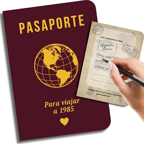 EQUIK PRODUCTS Geburtstagskarte zum 40. Geburtstag | Karte zum 40. Geburtstag | Unterschriftenbuch 1985 | Reisepass 1985 für Mann und Frau von EQUIK PRODUCTS
