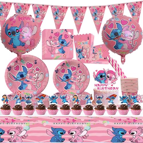 86-teiliges Kindergeburtstagsgeschirr-Set, Dekoration für Geburtstag, Ballon, Geschirr, Partybesteck, Tischdekoration, Geburtstagsteller, Ballon, für Kinder von ERAOLIAE