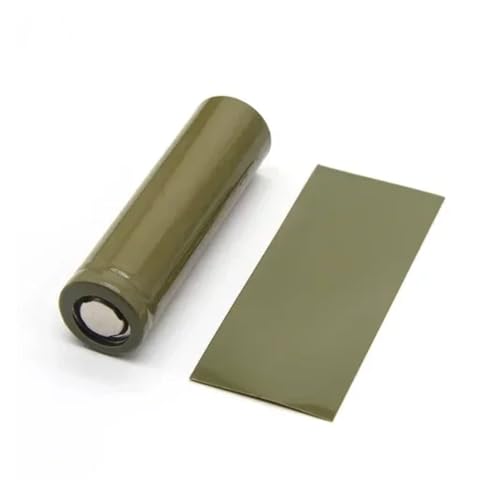 ERBER PVC-Schrumpfschlauch, Batteriefolie, Klebeband, vorgeschnitten, Schrumpfschlauch, Schutzrohrabdeckung, Batterien, Wickelhülle, 25/50/100 Stück(Army Green,50pcs) von ERBER