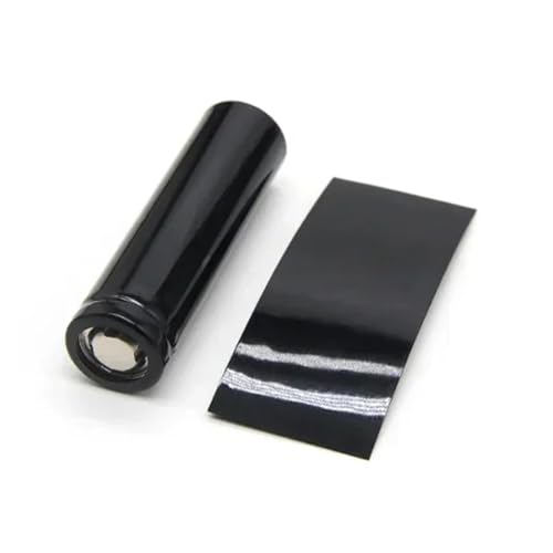 ERBER PVC-Schrumpfschlauch, Batteriefolie, Klebeband, vorgeschnitten, Schrumpfschlauch, Schutzrohrabdeckung, Batterien, Wickelhülle, 25/50/100 Stück(Black,100pcs) von ERBER
