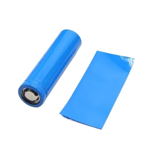 ERBER PVC-Schrumpfschlauch, Batteriefolie, Klebeband, vorgeschnitten, Schrumpfschlauch, Schutzrohrabdeckung, Batterien, Wickelhülle, 25/50/100 Stück(Blue,100pcs) von ERBER