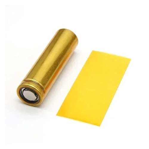 ERBER PVC-Schrumpfschlauch, Batteriefolie, Klebeband, vorgeschnitten, Schrumpfschlauch, Schutzrohrabdeckung, Batterien, Wickelhülle, 25/50/100 Stück(Clear Gold,100pcs) von ERBER