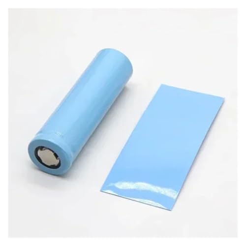 ERBER PVC-Schrumpfschlauch, Batteriefolie, Klebeband, vorgeschnitten, Schrumpfschlauch, Schutzrohrabdeckung, Batterien, Wickelhülle, 25/50/100 Stück(Sky Blue,100pcs) von ERBER