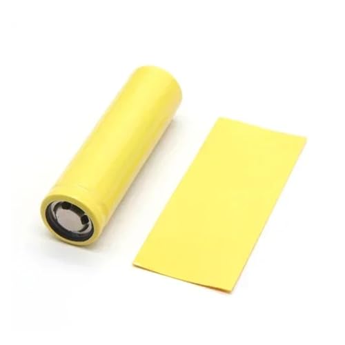 ERBER PVC-Schrumpfschlauch, Batteriefolie, Klebeband, vorgeschnitten, Schrumpfschlauch, Schutzrohrabdeckung, Batterien, Wickelhülle, 25/50/100 Stück(Yellow,50pcs) von ERBER
