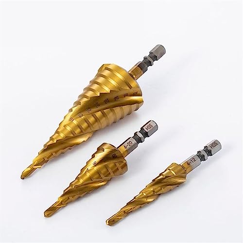 M35 Kobalt M2 beschichteter Stufenbohrer 3 Spiralflöten Industrielle Metallholzbearbeitungswerkzeuge 1St (Color : 4-22mm Shank 1(M35)) von ERBRA