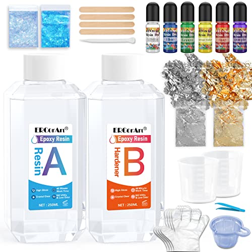 ERCorArt Epoxidharz mit Härter 500 ml Set, Profi Qualität glasklar Gießharz für Holz - Handwerk, Schmuckherstellung, Flusstische ERCorArt Epoxidharz mit Härter 500 ml Set, Profi Qualität glasklar Gießharz für Holz - Handwerk, Schmuckherstellung, Flusstische von ERCorArt