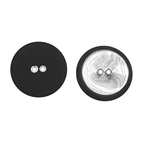 10 Stück Twill-Stoff bedeckt die Knöpfe, 2 Löcher, runde Nähknöpfe, zum Nähen von Kleidung, Anzügen, Mänteln, Hemden, Pullovern, Accessoires, handgefertigt, DIY (25 mm, schwarz) von ERDANER