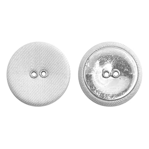 10 Stück Twill-Stoffabdeckungen für die Knöpfe, 2 Löcher, runde Nähknöpfe, zum Nähen von Kleidung, Anzügen, Mänteln, Hemden, Pullovern, Accessoires, handgefertigt, DIY (25 mm, weiß) von ERDANER