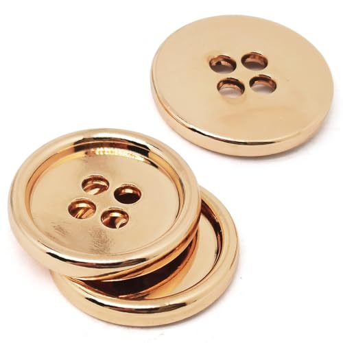 20 Stück 11,5 mm goldfarbene Metallknöpfe mit 2 mm Nählöchern, runde Dekoknöpfe für Bastelarbeiten von ERDANER