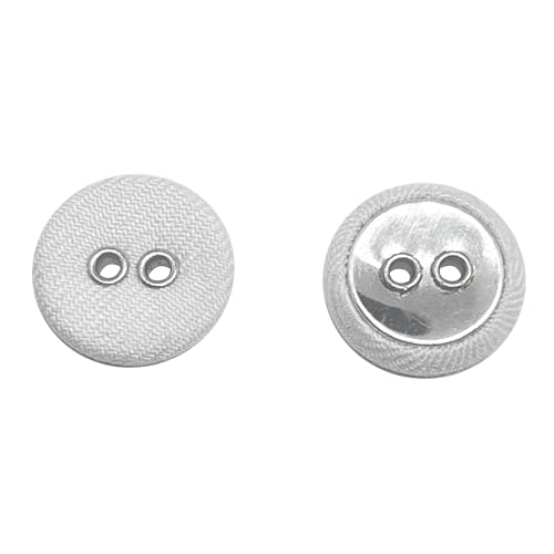 20 Stück Twill-Stoffknöpfe zum Nähen von Kleidung, Anzügen, Mänteln, Hemden, Pullovern, Accessoires, handgefertigt, DIY (15 mm, weiß) von ERDANER