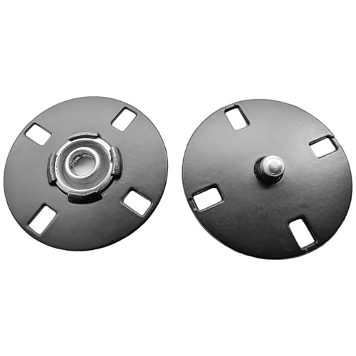 5 Paar 25 mm Metall Schwarz Mantel versteckte Druckknöpfe unsichtbar versteckt Nähen in Knopf Verschluss für DIY Handwerk Kleidung Nähen Tasche Geldbörse Leder Scrapbooking (Schwarz) von ERDANER