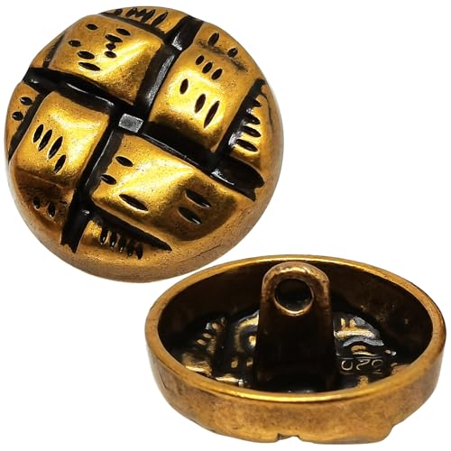 Blazerknöpfe aus Metall, Schaft aus Legierung, runde Form, Nähknöpfe (20 mm, Vintage-Gold), 10 Stück von ERDANER