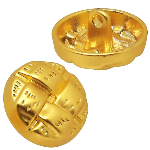 Blazerknöpfe aus Metall, Schaft aus Legierung, runder Nähknopf (18 mm, Goldimitat), 10 Stück von ERDANER