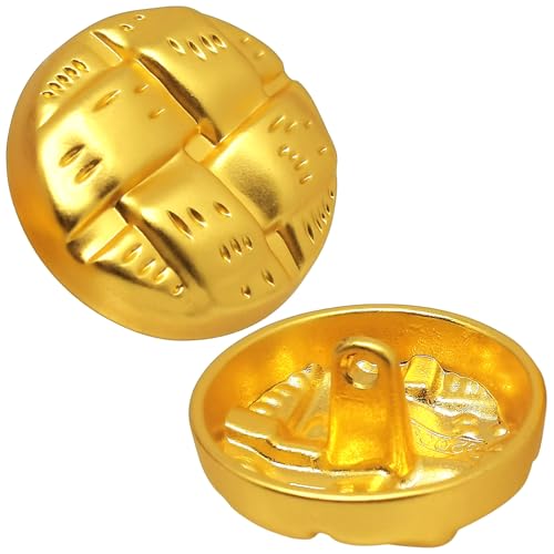 Blazerknöpfe aus Metall, Schaft aus Legierung, runder Nähknopf (23 mm, Goldimitat), 10 Stück von ERDANER