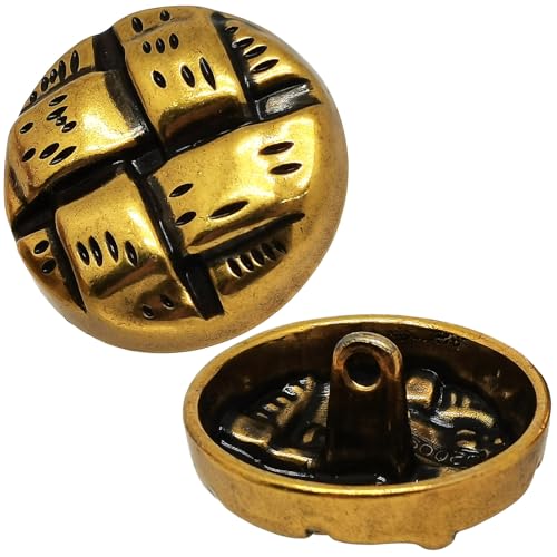 Blazerknöpfe aus Metall, Schaft aus Legierung, runder Nähknopf (23 mm, Vintage-Gold), 10 Stück von ERDANER