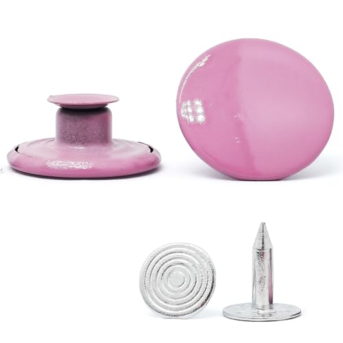 Jeansknöpfe mit Nietenstift, nahtlos, verstellbare Jeansknöpfe, 17 mm, Rosa, 20 Sets von ERDANER