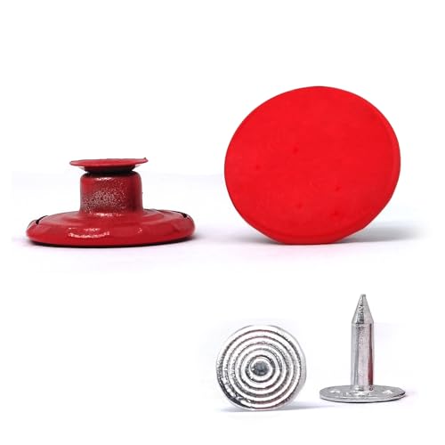Jeansknöpfe mit Nietenstift, nahtlos, verstellbare Jeansknöpfe, 17 mm, Rot, 20 Sets von ERDANER