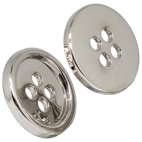Metallknöpfe zum Nähen, DIY, Handwerk, runde Form, 4 Löcher, Nähen, Basteln, Ersatzknöpfe, 10 Stück (Silberweiß) von ERDANER