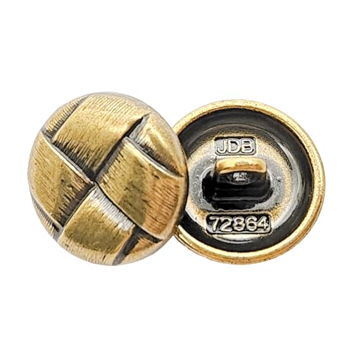 Runde Knöpfe aus Legierung, 15 mm, tiefgoldfarben, Vintage-Gitter-Stil, Verschluss für Heimwerker, Handwerk, Kleidung, Nähanzug, Manschettenknöpfe, Oberbekleidung, Scrapbooking (10 Stück) von ERDANER