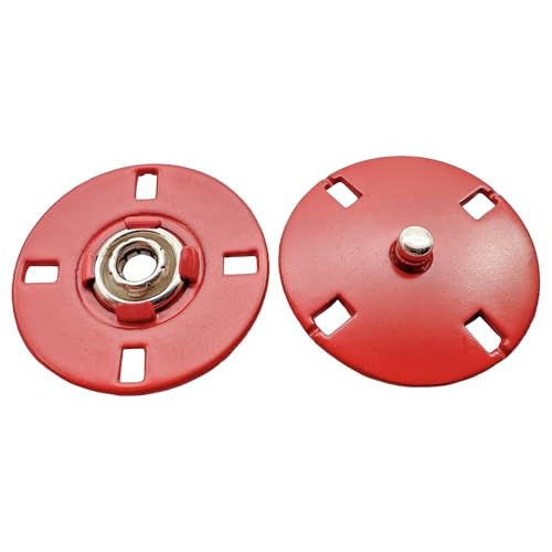 Versteckte Druckknöpfe aus Metall, 25 mm, unsichtbarer versteckter Knopfverschluss für Heimwerker, Handwerk, Kleidung, Nähtasche, Geldbörse, Leder, Scrapbooking (Rot) von ERDANER