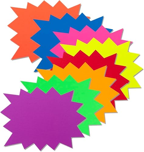 ERDOGLY Neon-Starburst-Schilder, 12,7 x 17,9 cm, 80 Stück, blanko, für Einzelhandel, Garage, Einzelhandel, Papierschild, Hof, Preisschilder für Postertafel-Dekorationen ERDOGLY Neon-Starburst-Schilder, 12,7 x 17,9 cm, 80 Stück, blanko, für Einzelhandel, Garage, Einzelhandel, Papierschild, Hof, Preisschilder für Postertafel-Dekorationen von ERDOGLY