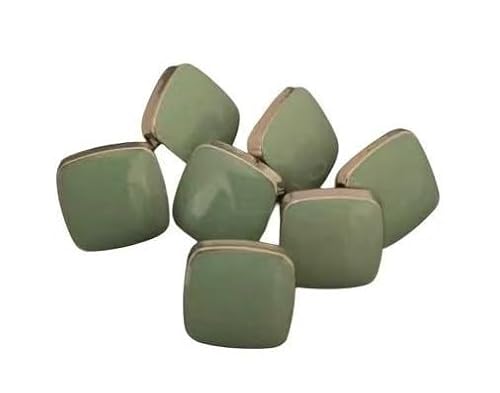 10 Stück 11mm quadratische Metallknöpfe, Nähknöpfe for Hemden, DIY(Green) von ERERE