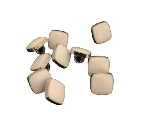 10 Stück 11mm quadratische Metallknöpfe, Nähknöpfe for Hemden, DIY(White) von ERERE