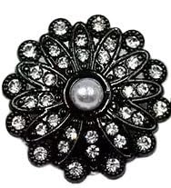 10 Stück Blumen-Metallknöpfe, Nähknöpfe for Damenkleider und Mäntel, dekorativ(Black,18mm) von ERERE